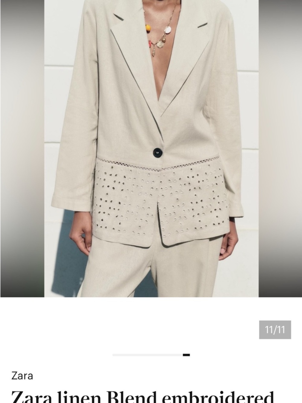 NWT Zara linen Blend embroidered eyelets blazer size M 
🚨FIRM PRICE NO DISCOUNT - Picture 9 of 12